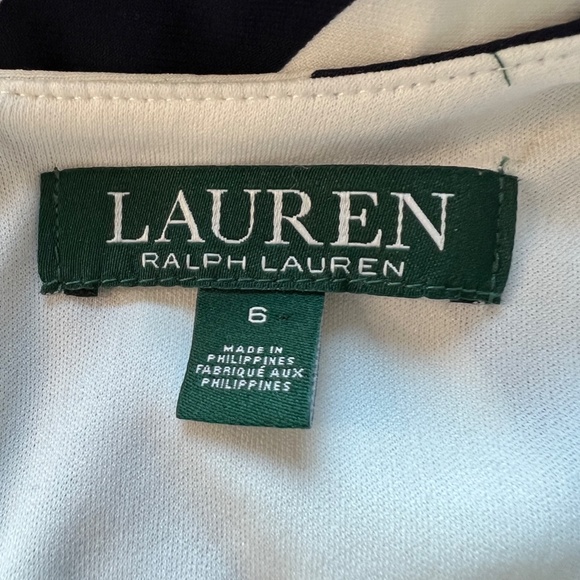 Ralph Lauren Blue and White Stripe Sleeveless Asymmetrical Dress Size 6 - Picture 12 of 15